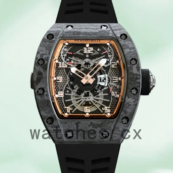 Richard Mille RM022 RM022 Men Around 50*40mm Rubber Band Black