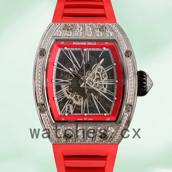 Richard Mille RM023 RM023 Around 50*40mm Men Rubber Band Transparent Dial