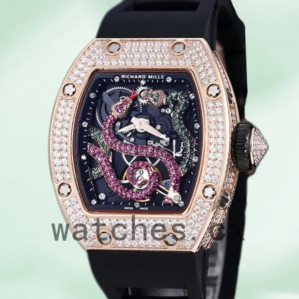 Richard Mille RM 026 Unisex 45*39mm RM 026-003 Transparent Dial Rose Gold