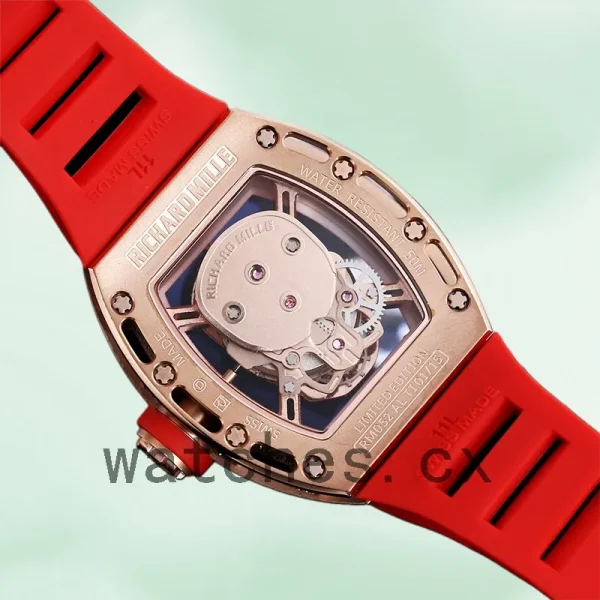 Richard Mille RM 052 RM 052-012 50*42mm Men Diamonds Skull Dial Rubber Band - Image 4