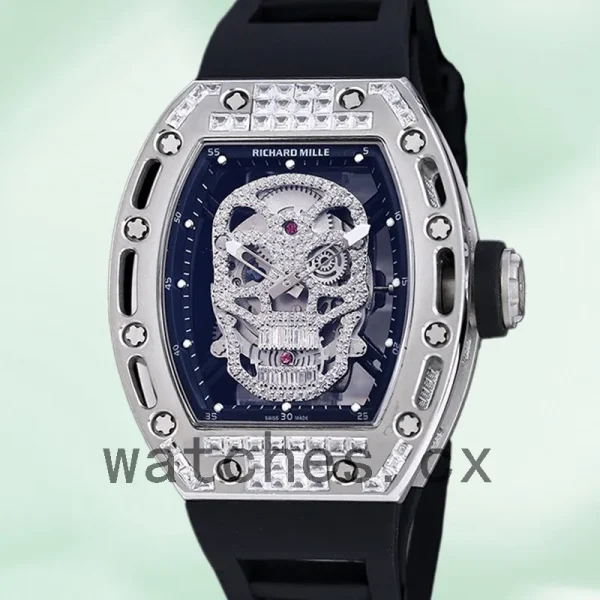 Richard Mille RM 052 RM 052-016 Men 50*42mm Silver Rubber Band
