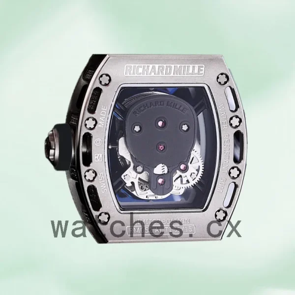 Richard Mille RM 052 RM 052-016 Men 50*42mm Silver Rubber Band - Image 3