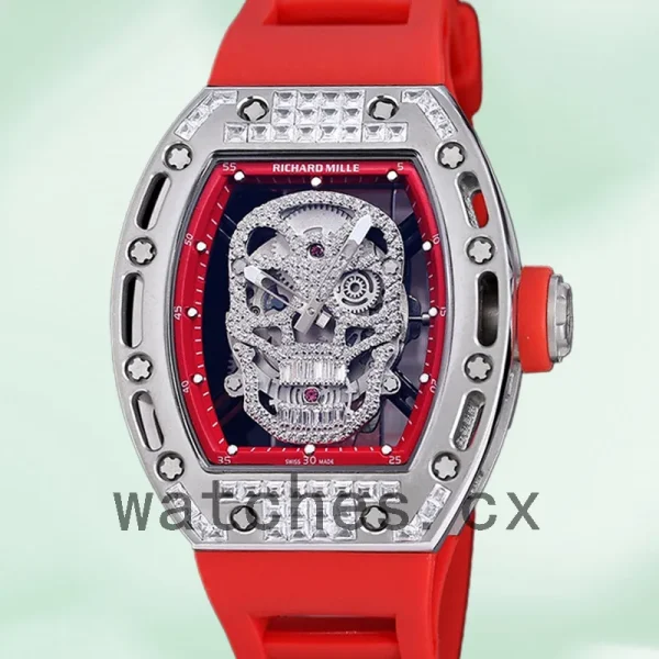 Richard Mille RM 052 50*42mm Men RM 052-017 Diamonds Skull Dial