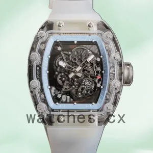 Richard Mille RM055 Around 50*40mm Men RM055 Rubber Band Transparent Dial