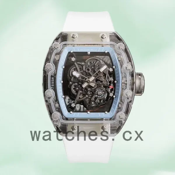 Richard Mille RM055 Around 50*40mm Men RM055 Rubber Band Transparent Dial - Image 2