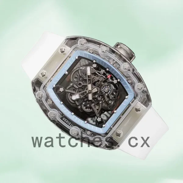 Richard Mille RM055 Around 50*40mm Men RM055 Rubber Band Transparent Dial - Image 3