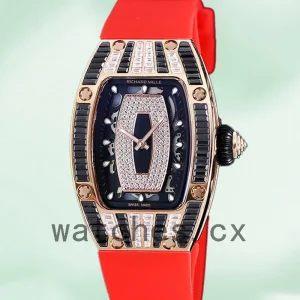Richard Mille RM 07-01 RM 07-01-012 31*45mm Ladies Rubber Band Black With Diamonds Dial