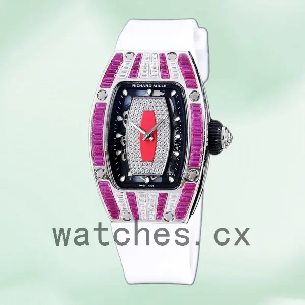 Richard Mille RM 07-01 31*45mm RM 07-01-013 Ladies Silver Red With Diamonds Dial - Image 2