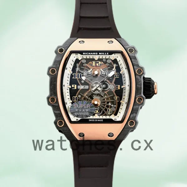 Richard Mille RM21-01 Around 50*40mm RM21-01 Men Black Rubber Band - Image 2