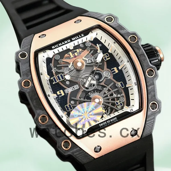 Richard Mille RM21-01 Around 50*40mm RM21-01 Men Black Rubber Band - Image 3