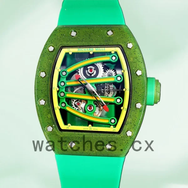 Richard Mille RM 56-01 RM 56-01-003 50*42mm Men Green Rubber Band