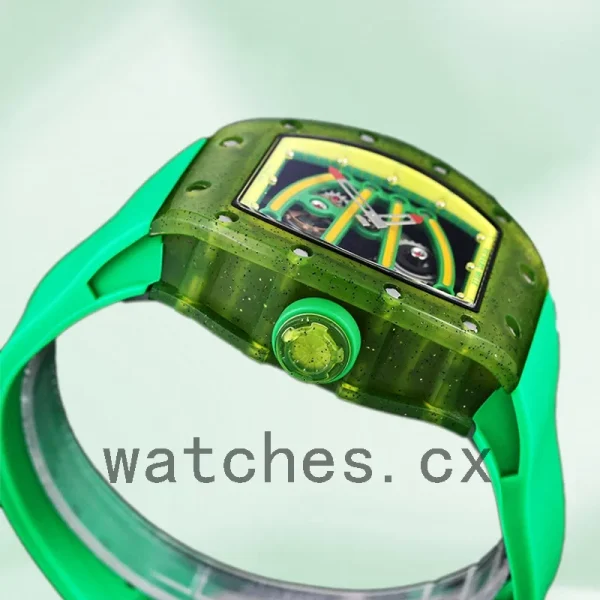 Richard Mille RM 56-01 RM 56-01-003 50*42mm Men Green Rubber Band - Image 3