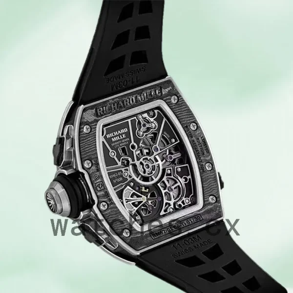 Richard Mille RM 62-01 50*42mm Men RM 62-01-002 Black Rubber Band - Image 3