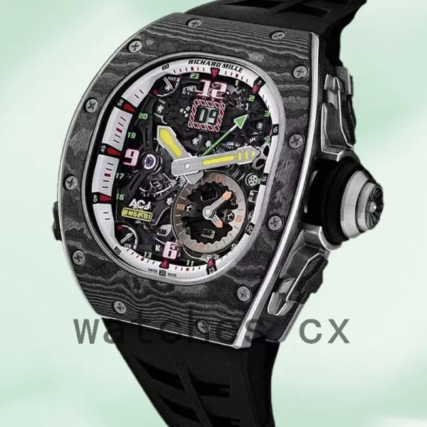 Richard Mille RM 62-01 50*42mm Men RM 62-01-004 Rubber Band Transparent Dial - Image 3