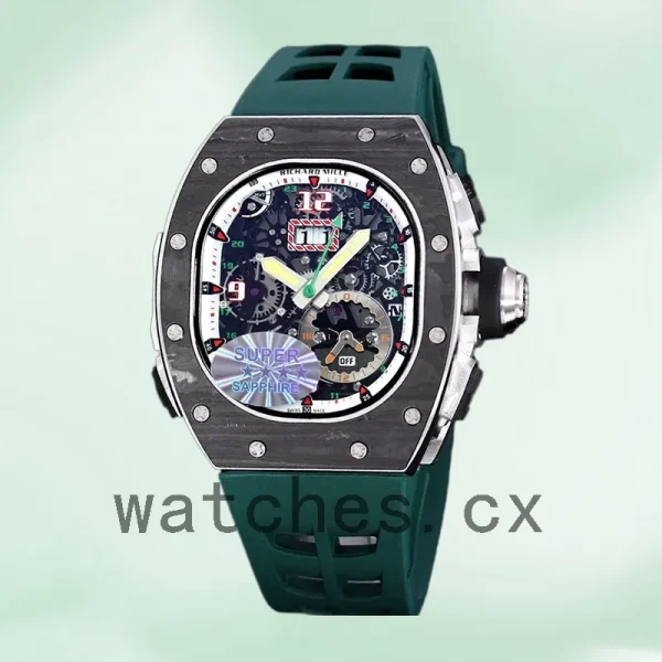 Richard Mille RM 62-01 50*42mm RM 62-01-006 Men Rubber Band Black - Image 2