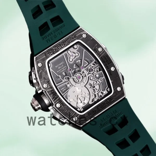 Richard Mille RM 62-01 50*42mm RM 62-01-006 Men Rubber Band Black - Image 4