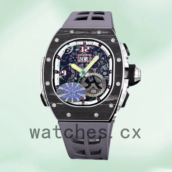 Richard Mille RM 62-01 RM 62-01-007 Men 50*42mm Rubber Band Transparent Dial - Image 2