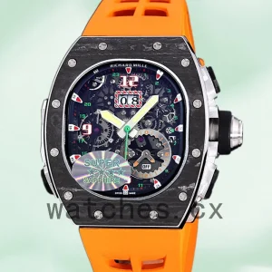 Richard Mille RM 62-01 RM 62-01-009 50*42mm Men Rubber Band Black