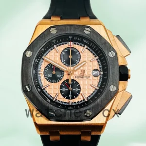 Audemars Piguet Royal Oak Offshore Men's 44mm RoyalOakOffshore015 Rose Gold-tone Rubber Band