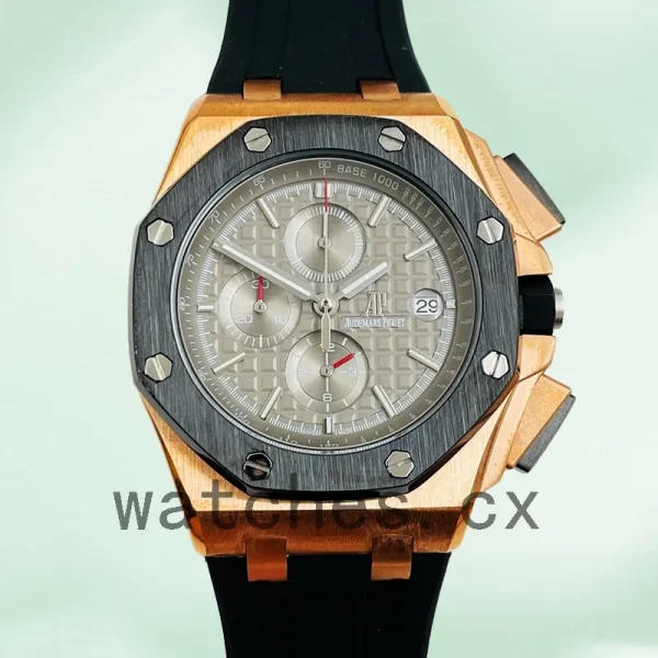 Audemars Piguet Royal Oak Offshore Men's 44mm RoyalOakOffshore016 Silver Dial Rubber Band - Image 2