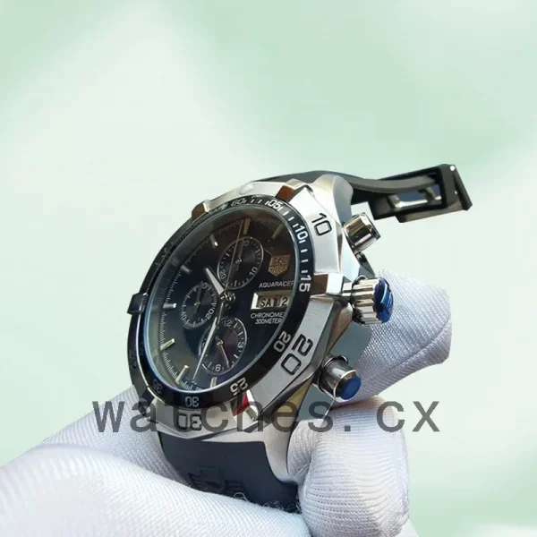 Tag Heuer Aquaracer 43mm Men's AquaracerBKSB006 Silver-tone Black Dial - Image 3