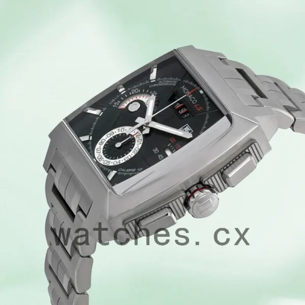 Tag Heuer Monaco CAL2110.BA0781 Men's 43mm Black Dial Bracelet - Image 3