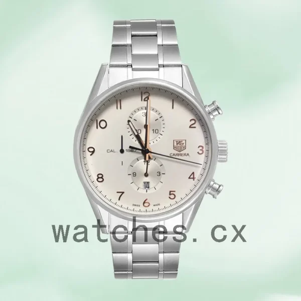 Tag Heuer Carrera Men's CAR2012.BA0796 43mm Bracelet White Dial - Image 2