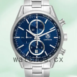Tag Heuer Carrera CAR2115 Men's 43mm Blue Dial Silver-tone