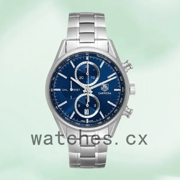 Tag Heuer Carrera CAR2115 Men's 43mm Blue Dial Silver-tone - Image 2