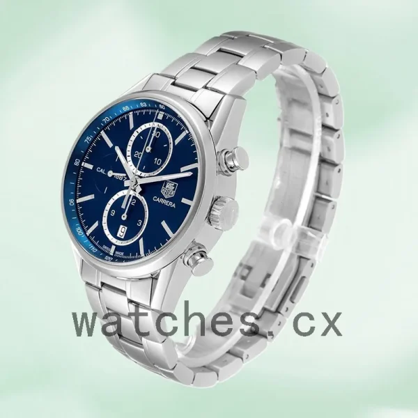 Tag Heuer Carrera CAR2115 Men's 43mm Blue Dial Silver-tone - Image 3