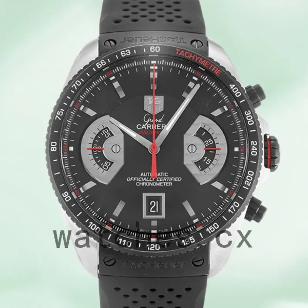 Tag Heuer Grand Carrera 43mm CAV511C.FT6016 Men's Quartz Rubber Band