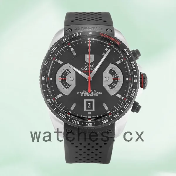 Tag Heuer Grand Carrera 43mm CAV511C.FT6016 Men's Quartz Rubber Band - Image 2