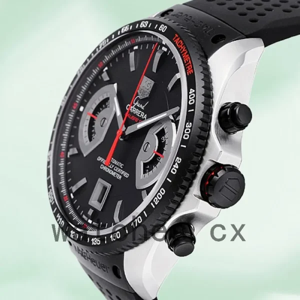 Tag Heuer Grand Carrera 43mm CAV511C.FT6016 Men's Quartz Rubber Band - Image 3