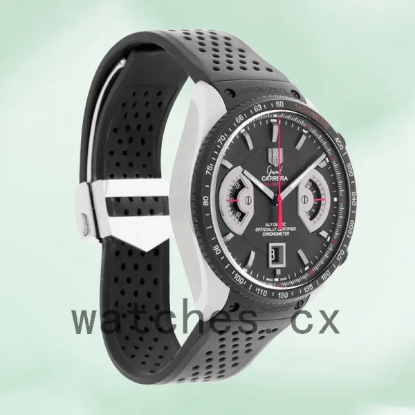 Tag Heuer Grand Carrera 43mm CAV511C.FT6016 Men's Quartz Rubber Band - Image 4