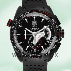 Tag Heuer Carrera Men's CAV5185.FC6237 43mm Black Dial Rubber Band