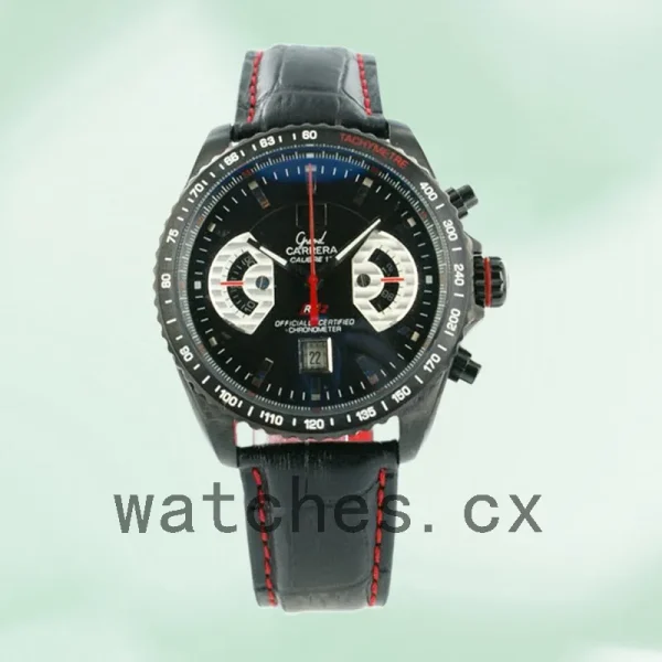 Tag Heuer Carrera CAV518B.FC6237 Men's 43mm Automatic Leather Strap - Image 2