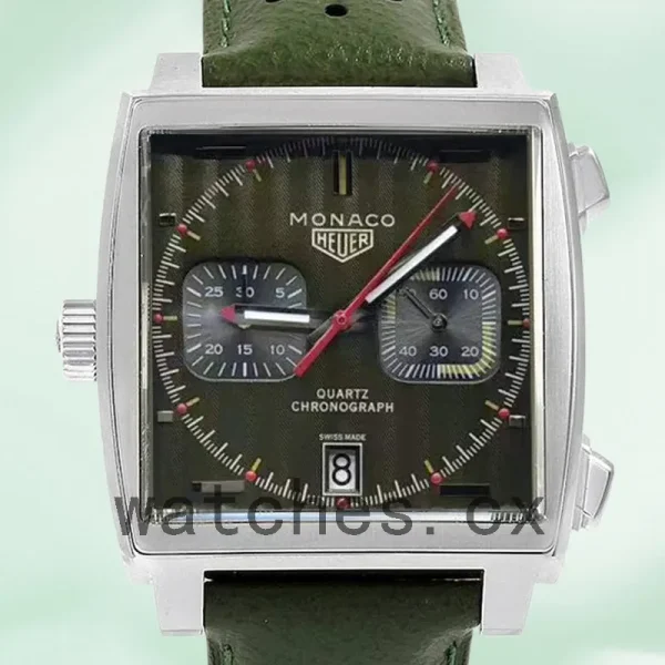 Tag Heuer Monaco CAW211E.FC6414 Men's 40mm Silver-tone Green Dial