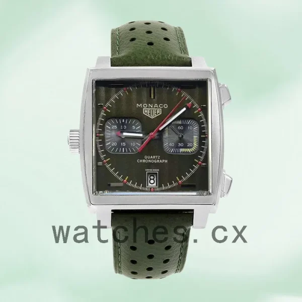 Tag Heuer Monaco CAW211E.FC6414 Men's 40mm Silver-tone Green Dial - Image 2