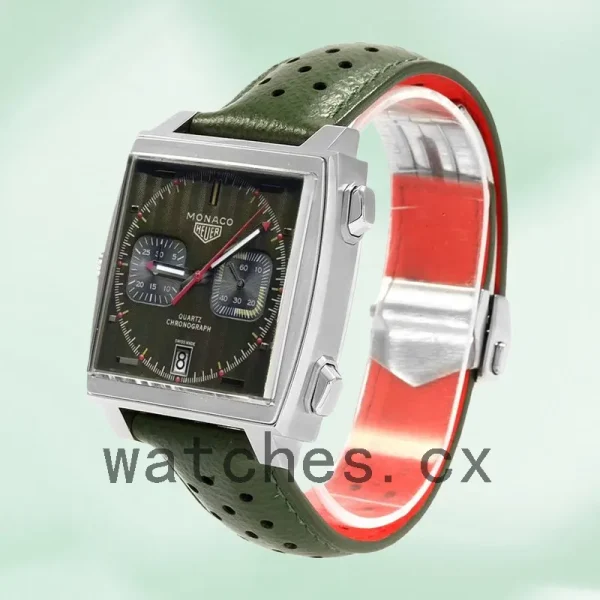 Tag Heuer Monaco CAW211E.FC6414 Men's 40mm Silver-tone Green Dial - Image 3