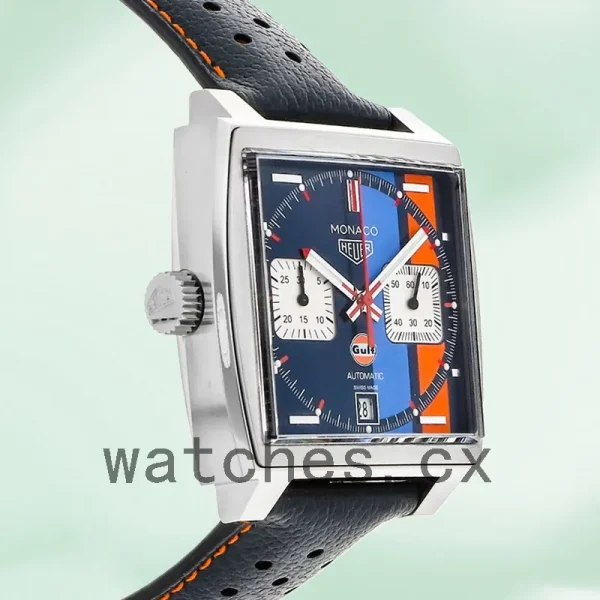 Tag Heuer Monaco Men's CAW211R.FC6401 41mm Quartz Leather Strap - Image 4