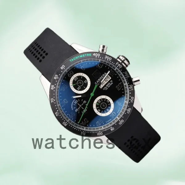 Tag Heuer Carrera 43mm CarreraBKAR-001 Men's Rubber Band Black Dial - Image 3