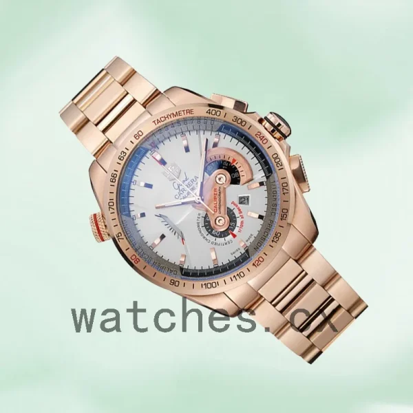 Tag Heuer Grand Carrera 43mm Men's GrandCarreraWSB-005 Rose Gold-tone Bracelet - Image 3