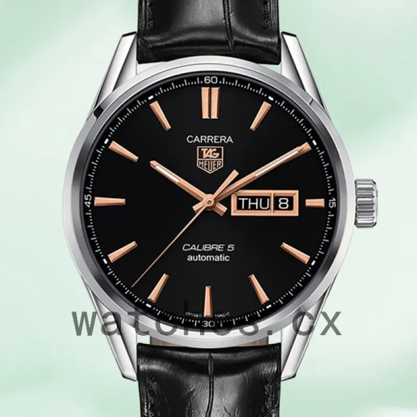 Tag Heuer Carrera 43mm WAR201C.FC6266 Men's Silver-tone Leather Strap