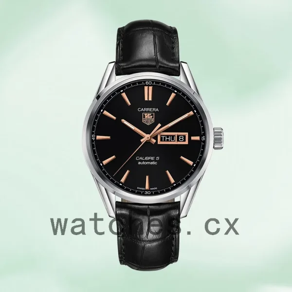 Tag Heuer Carrera 43mm WAR201C.FC6266 Men's Silver-tone Leather Strap - Image 2