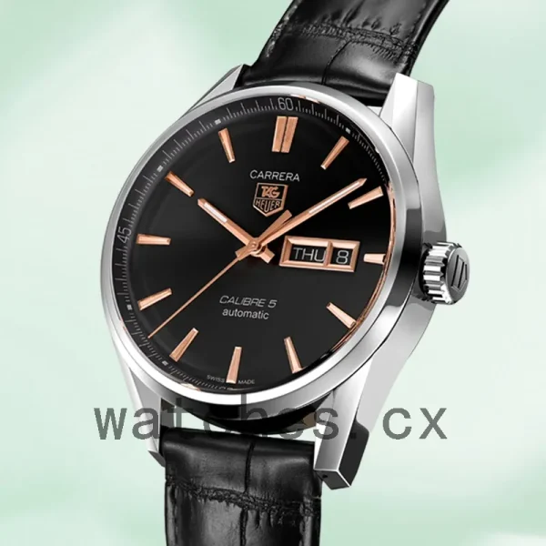 Tag Heuer Carrera 43mm WAR201C.FC6266 Men's Silver-tone Leather Strap - Image 3