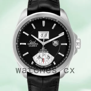 Tag Heuer Carrera 43mm WAV5111-1 Men's Black Dial Leather Strap