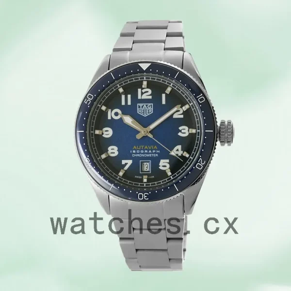 Tag Heuer Autavia Men's 44mm WBE5116.EB0173 Bracelet Blue Dial - Image 2