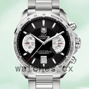 Tag Heuer Grand Carrera Men CAV511A.BA0902 43mm Silver-tone Black Dial