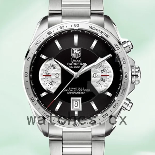 Tag Heuer Grand Carrera Men CAV511A.BA0902 43mm Silver-tone Black Dial