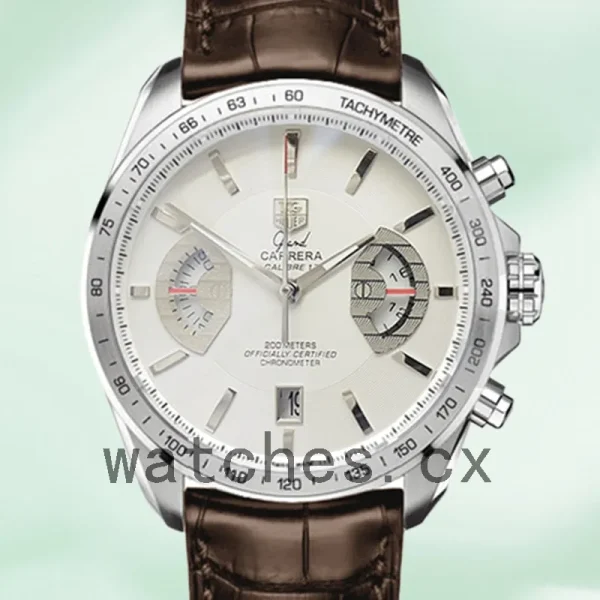 Tag Heuer Grand Carrera 43mm Men CAV511B.FC6231 Silver-tone